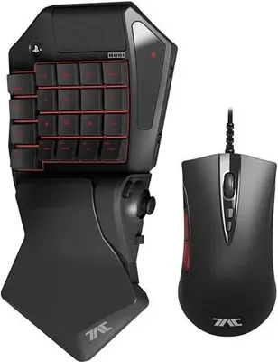 A gaming keyboard and mouse set.