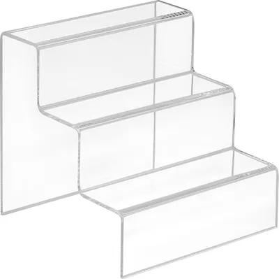 Produktbild von Dekotreppe 3-Stufig (150x150x150mm) aus glasklarem Acrylglas - Zeigis® / Stufendisplay / Präsentationstreppe / Treppendisplay / Treppenständer / Präsentations-Treppe / Warenträger / Acryl / Transparent