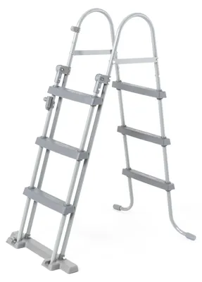 Immagine prodotto di Scaletta di sicurezza per piscine in metallo antiruggine e gradini ultra-resistenti BESTWAY - 132 cm