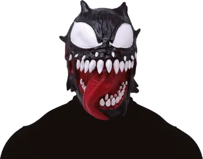 Productafbeelding van Superheldenmasker, Halloween, creatief kostuumaccessoire, stripfiguur, angstaanjagend, avonturier, donkere fantasie, kleur: zwart