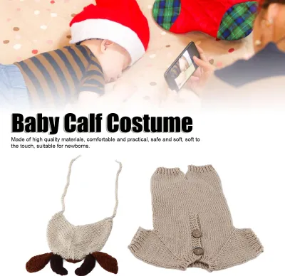 Produktbild von Baby Kalb Kostüm Kinder Fotografie Kleidung Milch Baumwolle Wolle Kuh Outfit