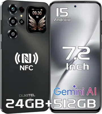 Obrázek produktu pro OUKITEL C68 Plus – smartphone s Androidem 15, 24 GB + 512 GB/1 TB (rozšiřitelné), 64 MP, 6000 mAh, 7,2" displej a 1,81" subdisplej, 4G, Dual SIM, NFC/Wi-Fi, černý