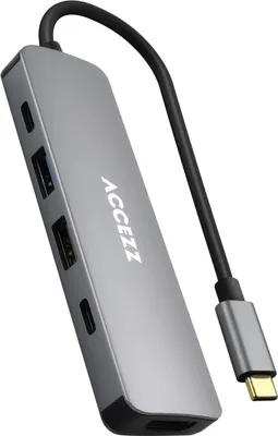 Productafbeelding van Accezz 5-in-1 USB-C Hub - 4K 30Hz Ultra HD - 100 Watt opladen - Docking station