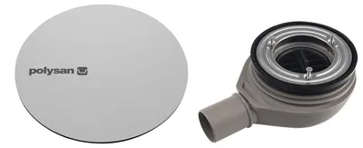 Produktbild von Polysan MIRAI Duschwannen Siphon, Durch. 90mm, DN40, Edelstahl- Abdeckung