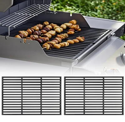 Obrázek produktu pro Sada dvou smaltovaných grilovacích roštů z litiny, rozměry 42 x 28 cm