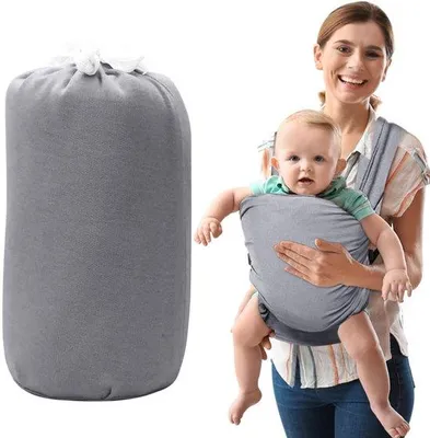 Produktbild von Unyqoos® Ergonomisches Tragetuch für Neugeborene – Tragehilfe 3–20 kg, weiches Stretchmaterial, atmungsaktiv, freihändig & rückenschonend