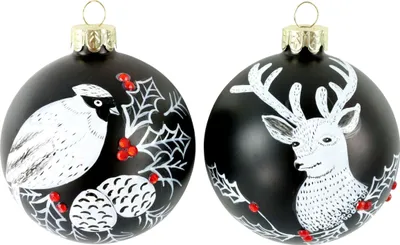Immagine prodotto di Hoff INTERIEUR 2182 SFERE DI VETRO "SCHWARZWALD" nero set di 2 ø8cm circa decorazioni per albero baubles XMAS