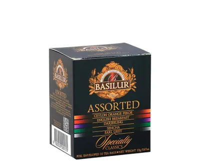 Zdjęcie produktu dla Basilur SPECIALTY CLASSICS ASSORTED herbata czarna zielona ZESTAW różne smaki - 8x2g, 2x1,5g