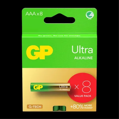Zdjęcie produktu dla Bateria ultraalkaliczna GP AAA, 24AU/LR03, 8 sztuk