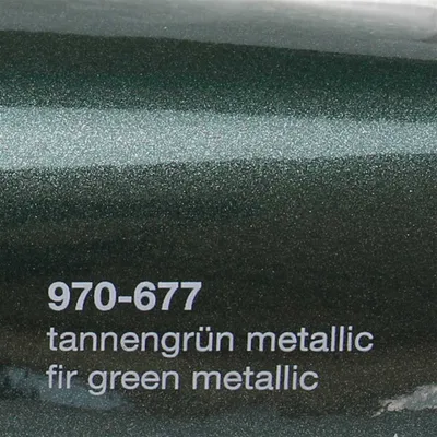 Produktbild von (25€/m²) Oracal 970RA Autofolie 677 Tannengrün Metallic Glanz Folie 152 cm Breite Laufmeterware gegossene Auto Folie selbstklebend