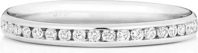 Produktbild von 9 Karat (375) Weißgold Eternity Damen - Diamant Trauring/Ehering/Hochzeitsring Brillant-Schliff 0.39 Karat GH - SI3-I1, 49 (15.6); TRS187729KWRSJ