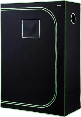 Produktbild von Indoor-Zuchtzelt, 120 x 60 x 180 cm, 600D hochreflektierendes Mylar, Indoor-Pflanzenzelt mit Sichtfenster, Bodenwanne und Reißverschluss, strapazierfähige Zuchtzelte für Obst, Blumen und Gemüse