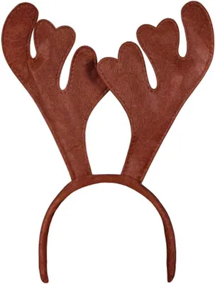 Imagen del producto de Diadema navideña con motivos de astas de alce y orejeras de felpa, para mujeres y hombres: un accesorio divertido para disfraces en Navidad, para los regalos de Santa Claus y para fiestas