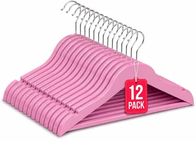 Imagen del producto de Perchas de Madera Infantil Rosa Pack 12 COM-FORT HOUSE