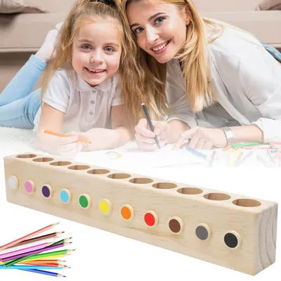 Produktbild von Stiftehalter aus Holz mit 11 Fächern – Halter aus Massivholz für Buntstifte, Schreibtisch-Organizer für Bleistifte, Buntstifte und Pinsel, für Schule, Büro und Zuhause.