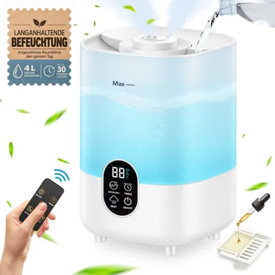 Produktbild von ultraschall Luftbefeuchter 350ml/h Aroma Diffuser,4 l Wassertank, Leise Ultraschall Aroma Diffusor bis 35m²,Aromatherapie,Auto Shut-off