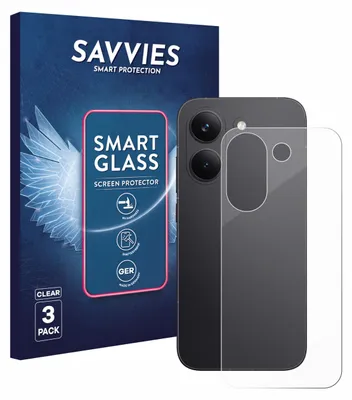 Produktbild von 3x Savvies Schutzglas Folie für Xiaomi Poco X8 Pro (Rückseite) 9H Panzer Schutzfolie Glas Displayschutz klar transparent