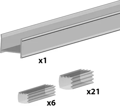 Produktbild von SLID'UP 280 C-Profil, 180 cm, für 18 mm Türstärke, silber