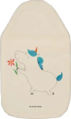 Produktbild von Mr. & Mrs. Panda Wärmekissen Einhorn Blume - Weiß - Geschenk, gummi wärmflasche, Einhörner, Ehepaar, Wärmflaschen, Liebe, Freundin, mit Bezug, Unicorn, Partner