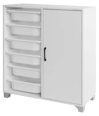 Obrázek produktu pro Kondela Regál / skříňka s úložnými boxy Velto - bílá
