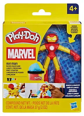 Image de Lanceur Iron Man de Play-Doh - 2 pots de pâte à modeler