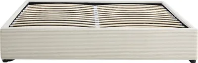 Produktbild von Bett mit Bettkasten 140 x 190 cm aus Cordvelours - Beige - FIRMEO von YSMÉE