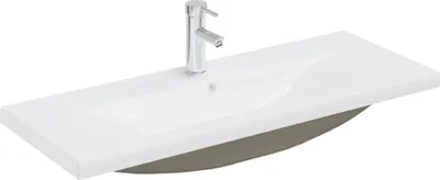 Produktbild von vidaXL Einbauwaschbecken mit Wasserhahn 101x39x18 cm Keramik Weiß