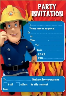 Produktbild von Feuerwehrmann Sam 6 Einladungskarten