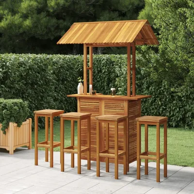 Produktbild von The Living Store 5-tlg. Gartenbar-Set Massivholz Akazie