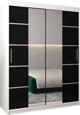 Produktbild von Kleiderschrank, Schiebetürenschrank Schlafzimmer, Schrank mit Spiegel VERONA 4 150 cm
