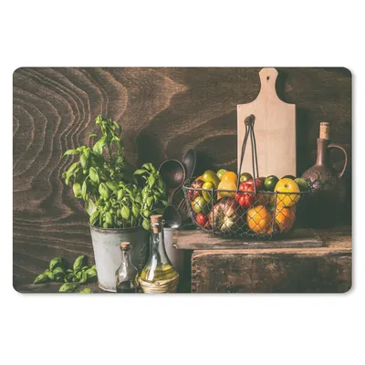 Produktbild von MuchoWow® Mauspad Mousepad Gemüse - Kräuter - Rustikal - Stilleben - Basilikum 27x18 cm - Mousepads - Maus Mat - Pad - Mausunterlage - Büroartikel - Desk Matten