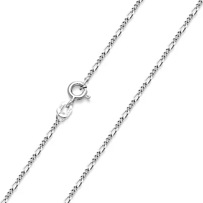 Produktbild von MATERIA Figarokette 925 Silber rhodiniert 1,5mm - dünne Silberkette Halskette für Frauen Herren in 40 45 50 60 70cm K47