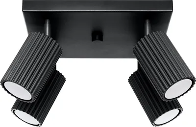 Produktbild von Plafond KARBON 4 schwarz 4xGU10 10W Aluminium 16.5x25x25cm Sollux Lighting