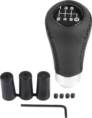 Image de Voiture universelle 6 vitesses Pommeau de levier de vitessePolyuréthaneShifter Stick avec 3 tubes Noir