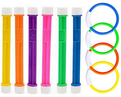 Produktbild von 10-teiliges Tauchringe und Tauchstäbe Set, Pool Tauchspielzeug für Kinder zum Schwimmen lernen