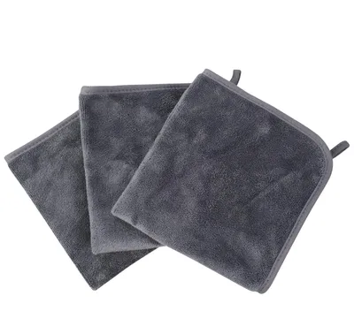 Productafbeelding van Microvezel make-up doekjes, wasbaar, 3 stuks, grijs, 30x30 cm