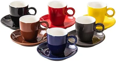 Zdjęcie produktu dla Zestaw ceramicznych kubków do kawy, 8 kolorów, 2,1 cala