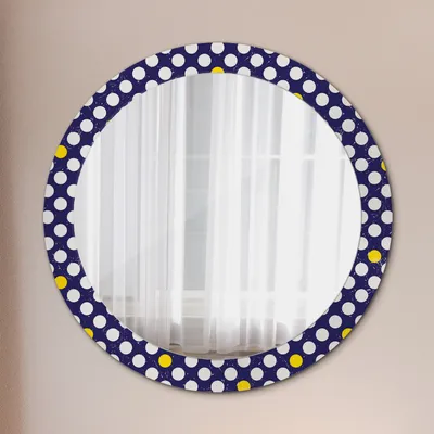Produktbild von Spiegel - Mirror zum Wandspiegel Schlafzimmer – Schminkspiegel- retro Punkte- Ø80cm