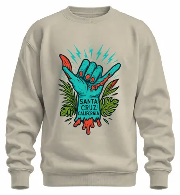 Immagine prodotto di Santa Cruz California Shaka Zombiehand Tropisch Vintage Skate Unisex Felpa Pullover, Natur, XXL