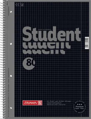 Produktbild von Brunnen 67928190, Einfarbig, Schwarz, A4, 80 Blätter, Satin, 90 g/m²
