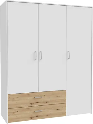 Produktbild von Kleiderschrank CULGOA 3 Türen in Weiß mit Artisan Eiche
