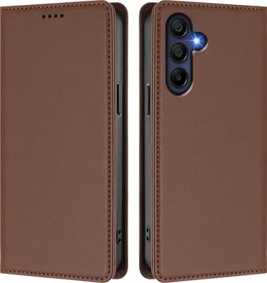 Image de Étui en cuir pour Samsung Galaxy A16 5G/4G, étui à rabat magnétique en cuirPolyuréthaneavec support, marron