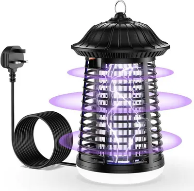 Obrázek produktu pro Elektrický odpuzovač hmyzu - lampa na komáry, lapač much - hubení škůdců - voděodolný (IPX4) - 4200 V - černý