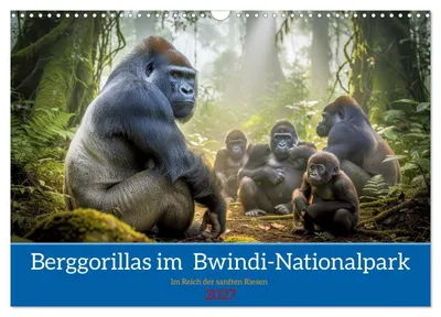 Produktbild von Berggorillas im Bwindi-Nationalpark (Wandkalender 2027 DIN A3 quer), CALVENDO Monatskalender