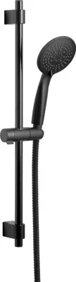 Produktbild von WENKO Brauseset Duschkopf mit Brauseschlauch Duschstange Edelstahl schwarz matt