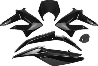 Zdjęcie produktu dla Zestaw owiewek TNT 6-częściowy, czarny do Derbi Senda DRD SM X-Treme Ltd Edition, Gilera SMT Racing RCR R Pro 50 ccm rok 2006 - 2013