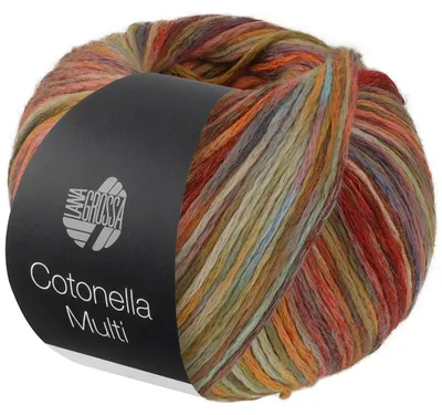 Zdjęcie produktu dla Lana Grossa COTONELLA MULTI 100 g miękka przędza łańcuszkowa z bawełny Pima 270 m Kolor 109 – czerwony/miętowy/pomarańczowy/jasnoniebieski/żółty, kolorowy