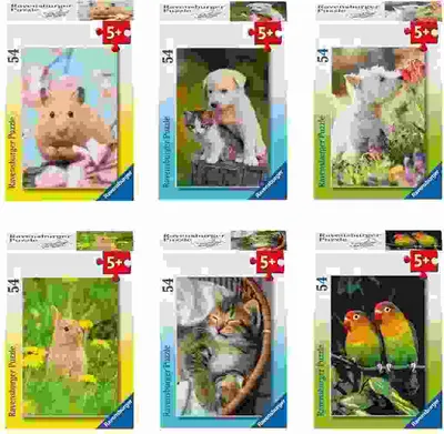 Produktbild von Puzzle Mini Haustiere  54 Teile sortiert, ab 5 Jahren,, Ravensburger RAVENSBURGER