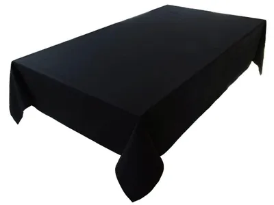 Tischdecke 150x350 cm, 100% Baumwolle, Schwarz, rechteckig
