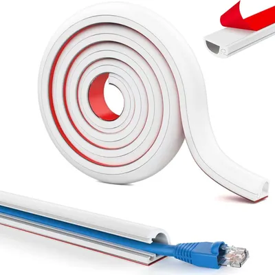Obrázek produktu pro 1 metr samolepicí půlkulatá kabelová lišta pro ochranu kabelů
